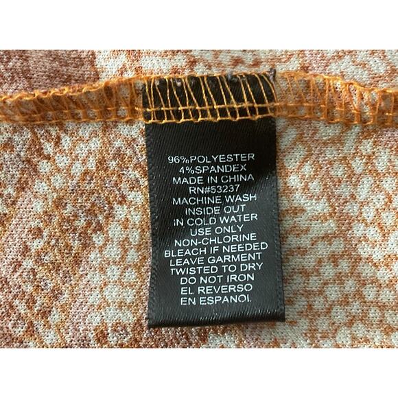 Mlle Gabrielle 3X Tropical Print Dress Orange Yellow Ruffled Sleeveless Plus - Picture 8 of 10